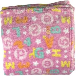 Magic Years Pink Letters Numbers Stars Giraffe Baby Girl Blanket Fleece Thin